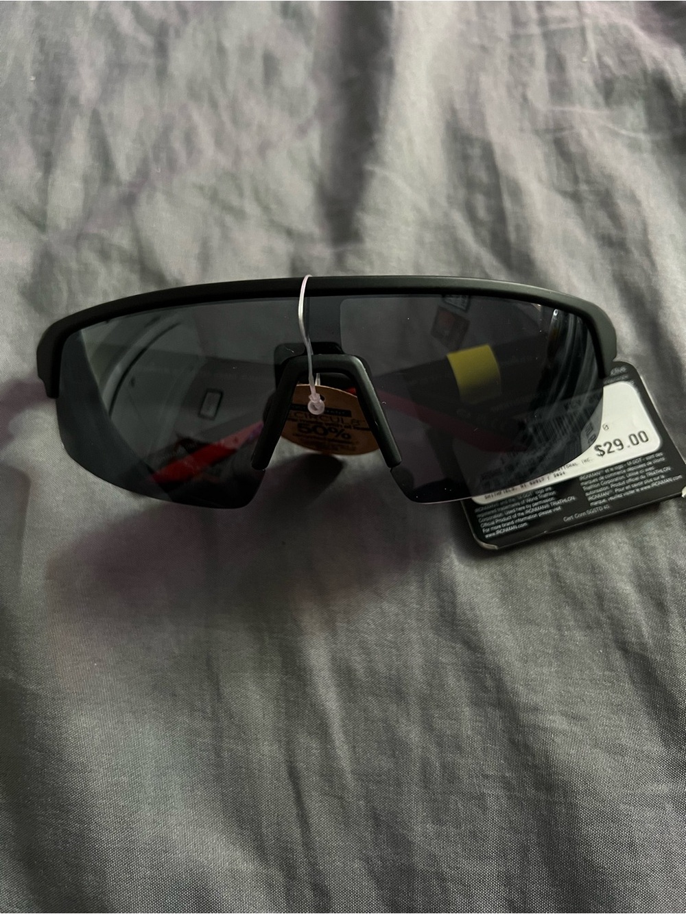 Foster Grant Ironman Polarized Sports Sunglasses - Black with Red Accents
